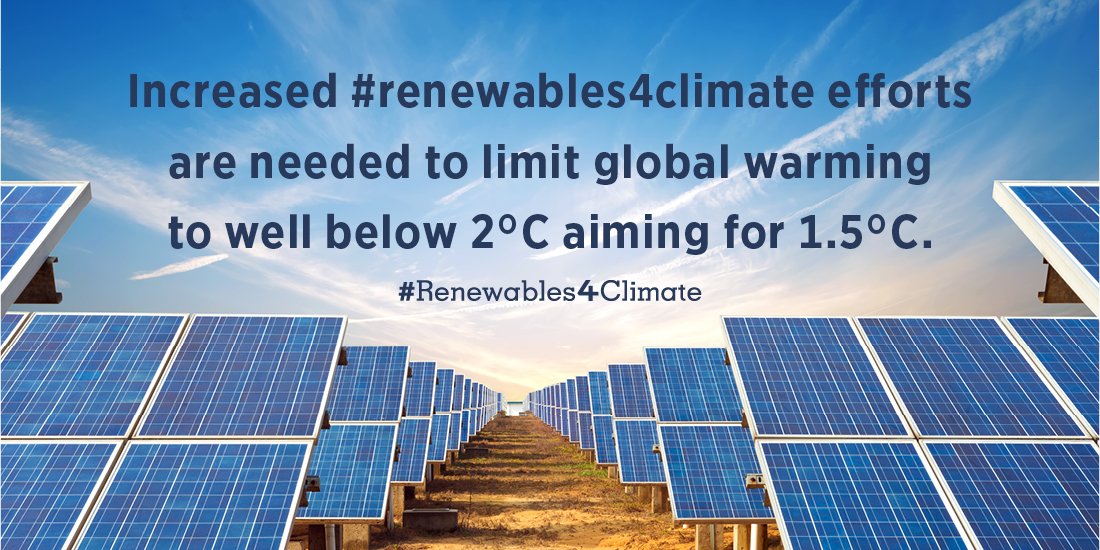 To limit global warming to below 2°C, #renewables4climate efforts need to increase renewables4climate.org #COP23