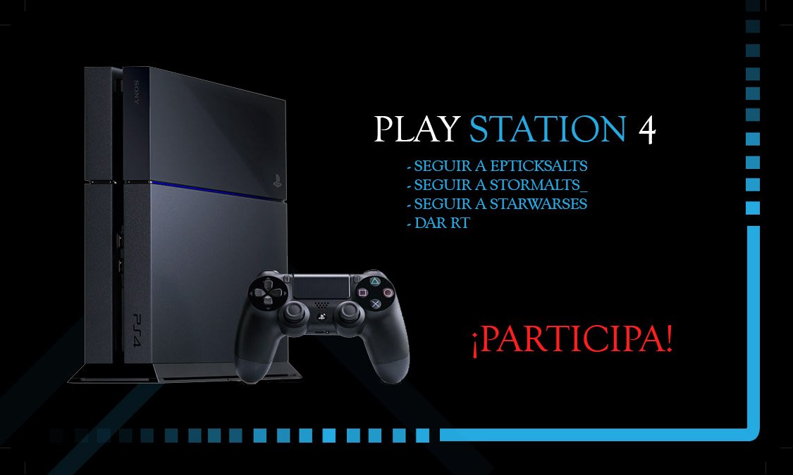StarWarsEs's tweet photo. #SORTEO PLAYSTATION 4

Requisitos:
- Sigue a @EpticKsAlts, @StormAlts_ y @StarWarsEs
- Da RT

¿Quieres jugar #Battlefront2 en PS4? PARTICIPA https://t.co/5RWsvu59x8