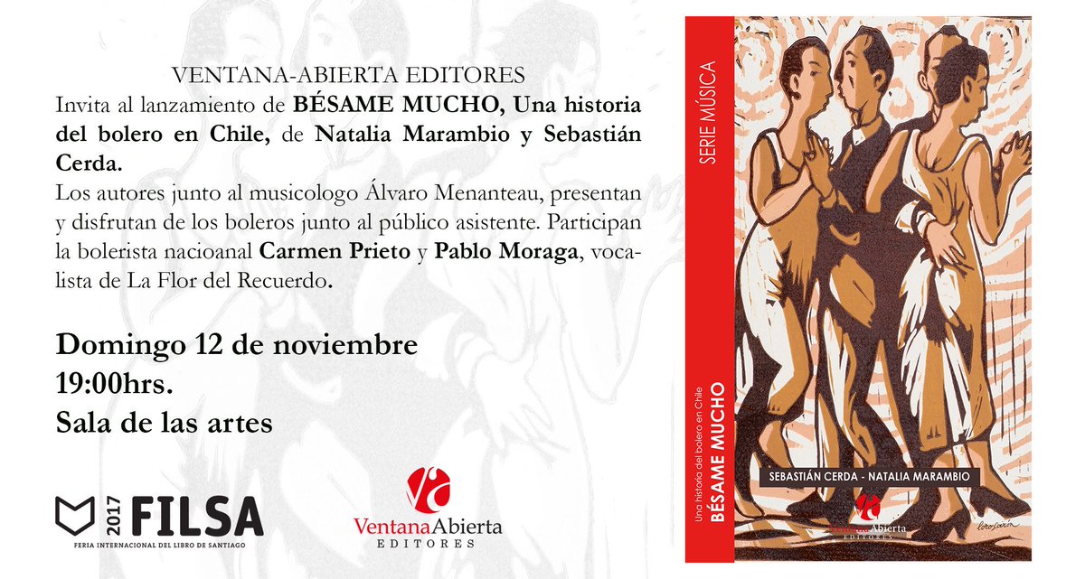editorialva's tweet photo. Este Domingo 12/11 en @FILSA_2017 “Bésame mucho” https://t.co/9lhNQE9Loy