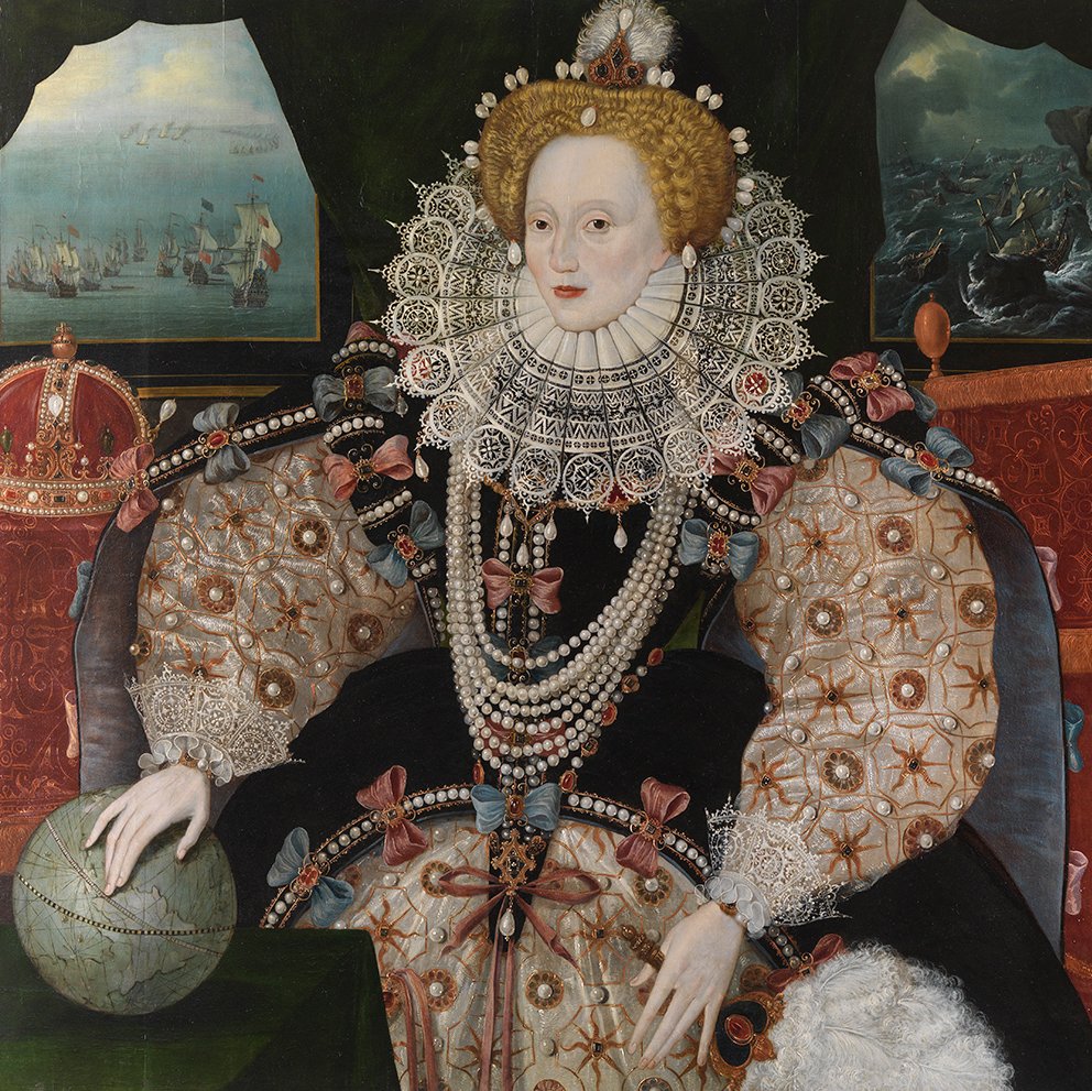 RMGreenwich's tweet photo. There is a myth Queen Elizabeth I wrote Shakespeare's plays. Wonder what @The_Globe thinks of that? #ArmadaPortrait https://t.co/Hr7ovQJWYS https://t.co/6SzyDveWPe