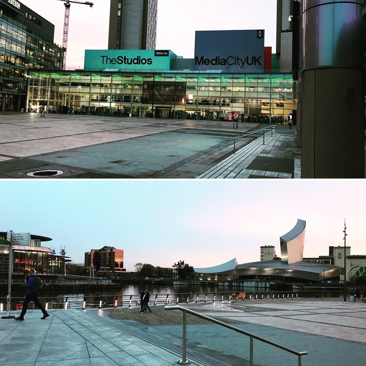 Charlie22Watson's tweet photo. Started off as rainy but ended on a beautiful evening. Thank you @tvbay for having us #KitPlusShow #mediacityuk #broadcast @Bubble_Agency https://t.co/4VZrdG2NMS