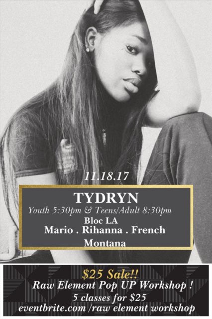_iampoca_'s tweet photo. This class is going to be Amazing #RawElement workshop with @TYDRYN https://t.co/Wqjgk1IB5g
