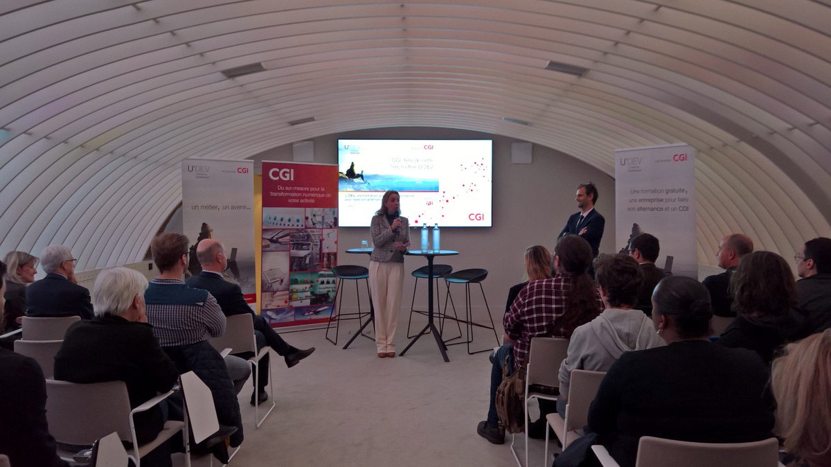 CGI_FR's tweet photo. A l'occasion de la journée #TransportduFutur_CGI, le campus #UDEV_CGI a été inauguré en présence de @Campangeneviev2 et @NadiaPellefigue https://t.co/GEbpnaNgl7