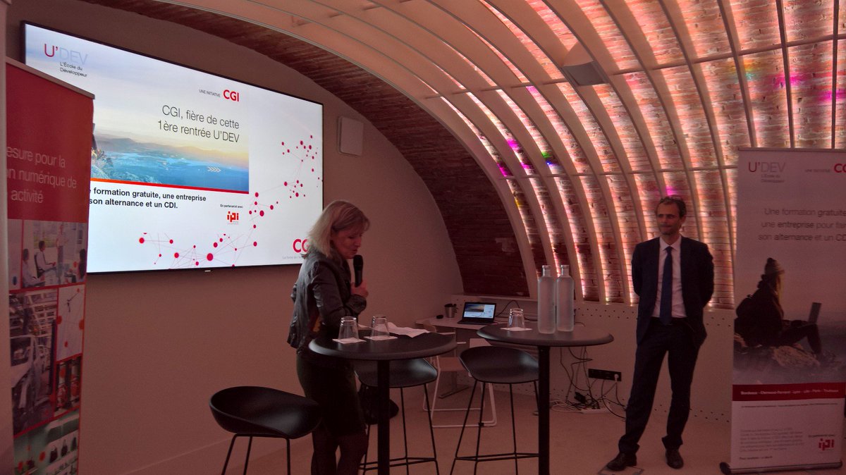 CGI_FR's tweet photo. A l'occasion de la journée #TransportduFutur_CGI, le campus #UDEV_CGI a été inauguré en présence de @Campangeneviev2 et @NadiaPellefigue https://t.co/GEbpnaNgl7