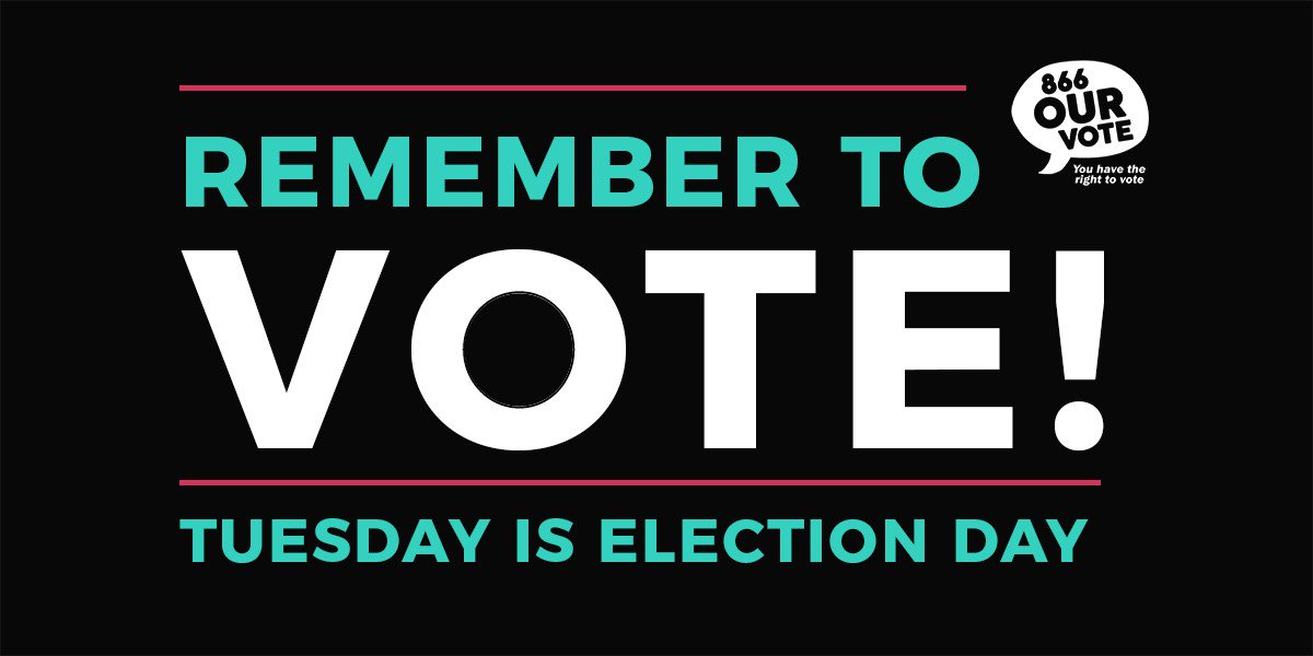 RockTheVote's tweet photo. Election Protection hotline is live from 5:30am – 9:30pm EST. Call 866-OUR- VOTE for polling
locations, ID laws, poll times and more. https://t.co/2CNFSOPA8L