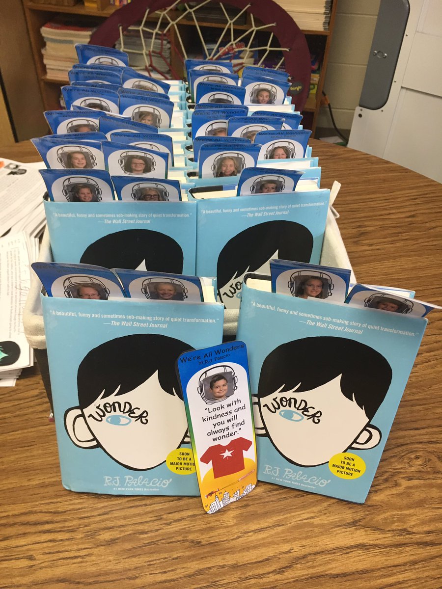 RP_Tharp's tweet image. Yes! We are starting #Wonder and we&apos;re so excited!!!! #choosekind #personalizedbookmarks 💙