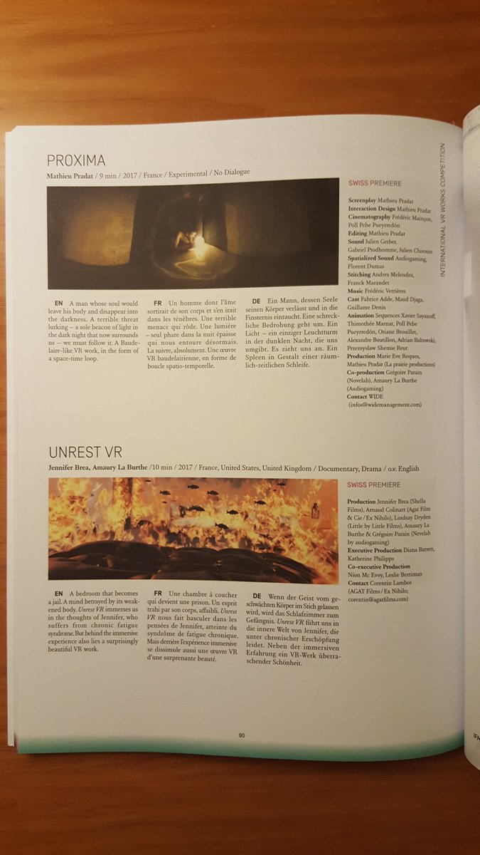 mathieupradat's tweet photo. Arriving in Geneva for 3 days @__GIFF__! Catalogue is great! #ProximaVR shares the same page as Unrest VR. Awesome! @AudioGaming @Novelab https://t.co/MfIUPwaLtR