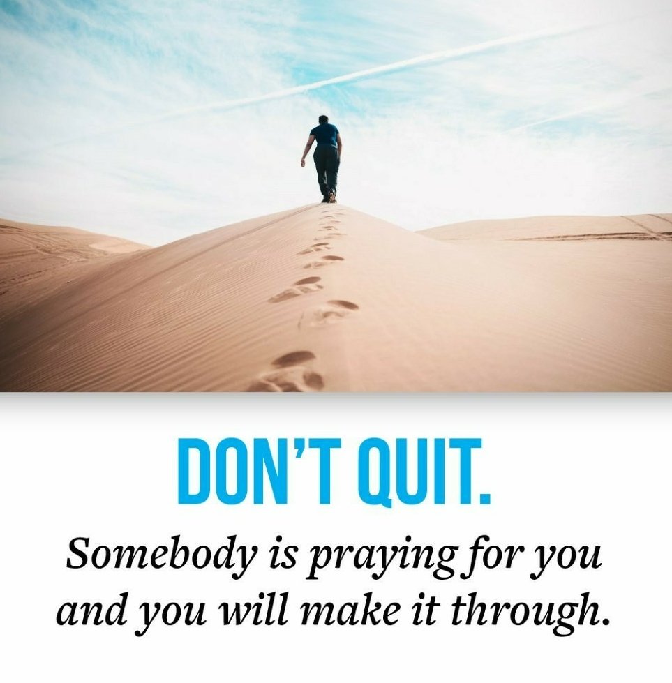 Never give up.