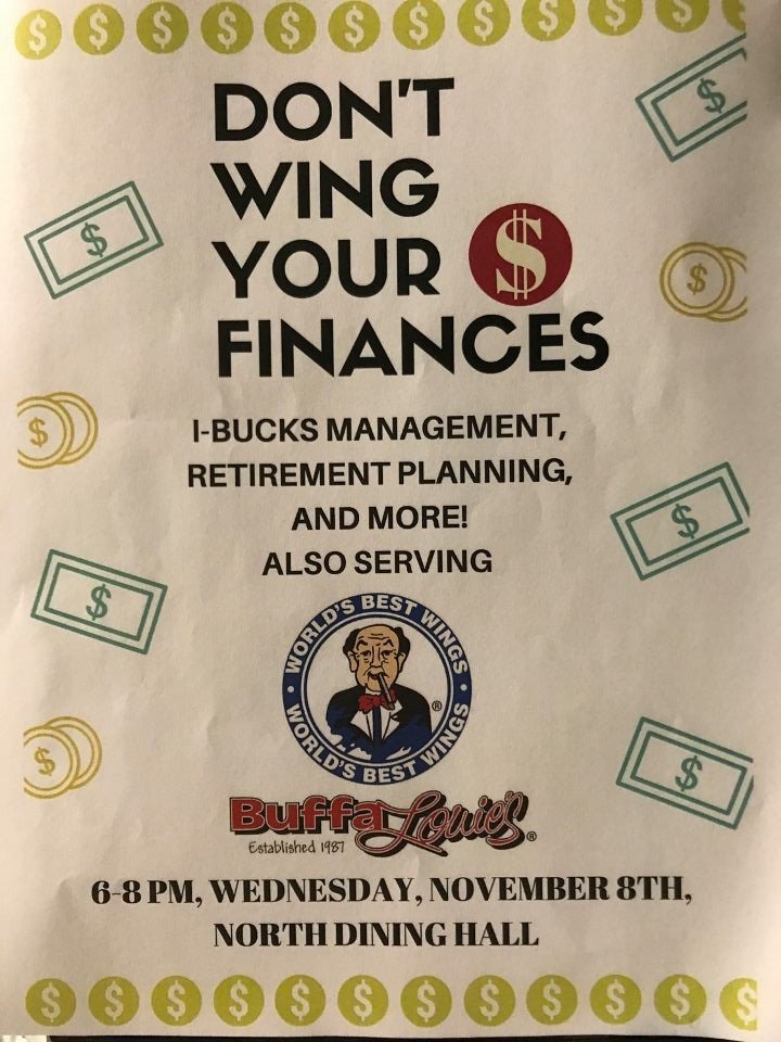 Come out tomorrow night to learn more about being financially responsible and how to start planning early for things down the road! 6-8 PM