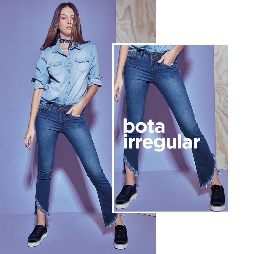 moda_ela's tweet photo. #DenimRules! ⚡️ Usar bota irregular esta temporada. 💙👖 https://t.co/H8AekKn7cQ