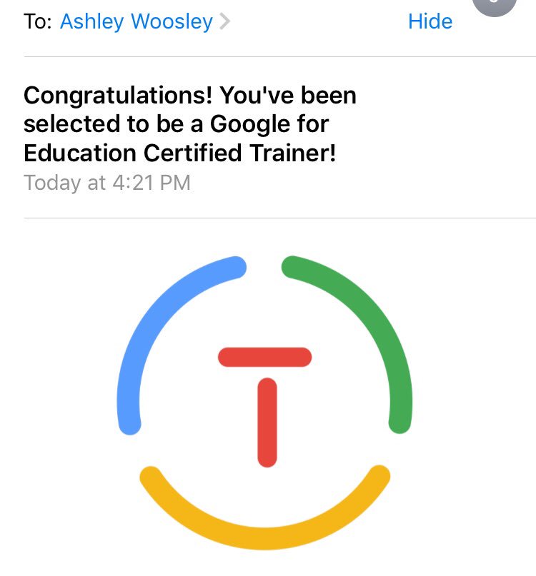 Just got some amazing news!!!  Glad to be an official Google Trainer!  #HCSinnovate #HCSLeadingtheWay #GoogleET