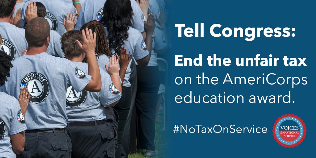 RepWilhelm's tweet photo. First, #VOTE! Then, TAKE ACTION to end the unfair tax on the @AmeriCorps Ed Award: https://t.co/UOadSkVcoZ #NoTaxOnService #nationalservice https://t.co/Ca22yLVClq