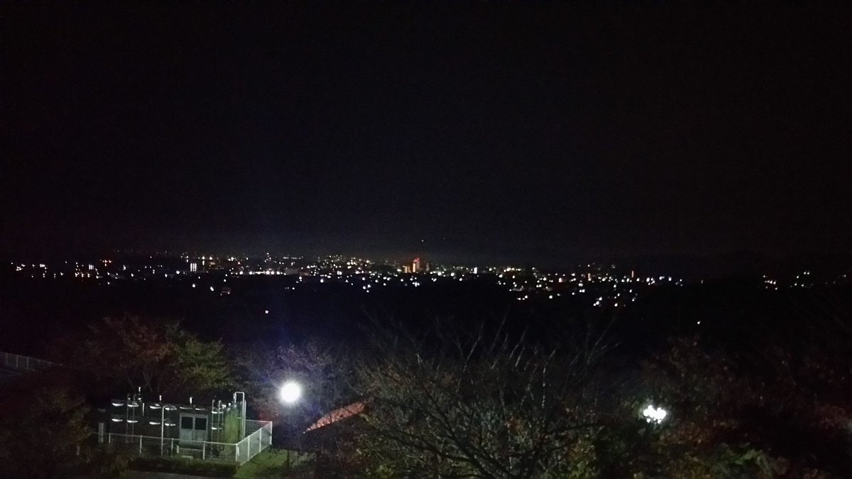 境 世羅 蒲郡市はとよおか湖公園の夜景 すべり台の上に整備された展望広場から蒲郡市街が見える 境 世羅 蒲郡市はとよおか湖公園の夜景 すべり台の上に整備された展望広場から蒲郡市街が見える