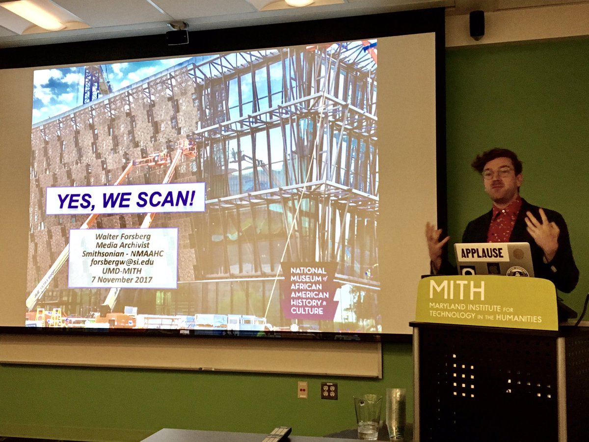 sapienza77's tweet image. Walter Forsberg is going to talk about building a new a/v digitization program at a national museum (@NMAAHC) at our #mithdd today!