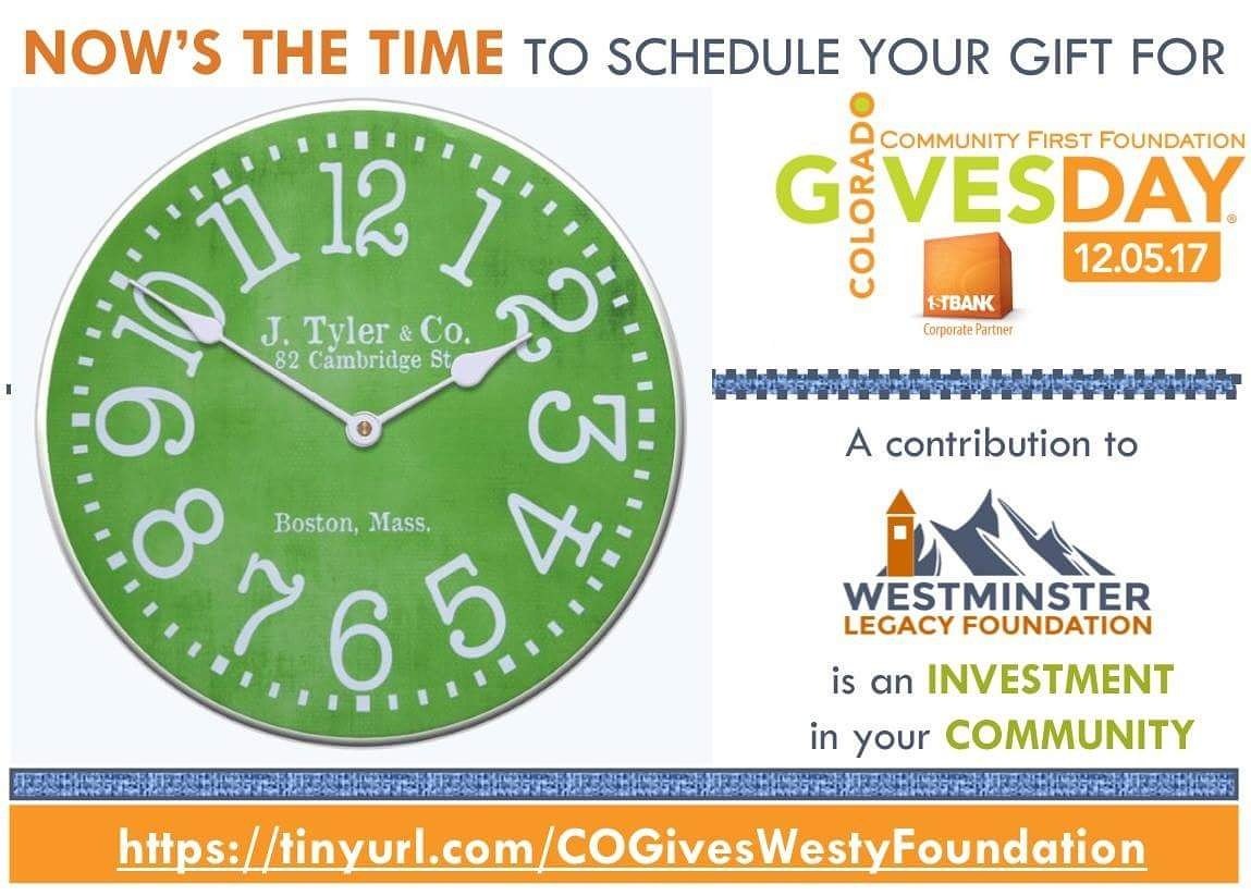 WestyFoundation's tweet photo. Now's the time... Schedule your CO Gives donation today @WestyFoundation https://t.co/cQSd7A7iZB