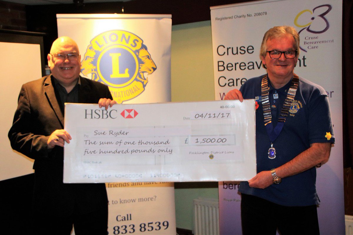 itsapockout's tweet photo. We raised £6,000 for our chosen charities this year and presented them with a cheque last Saturday. It's our pleasure @pocklions IAP20172 https://t.co/4lNrI3xgrO