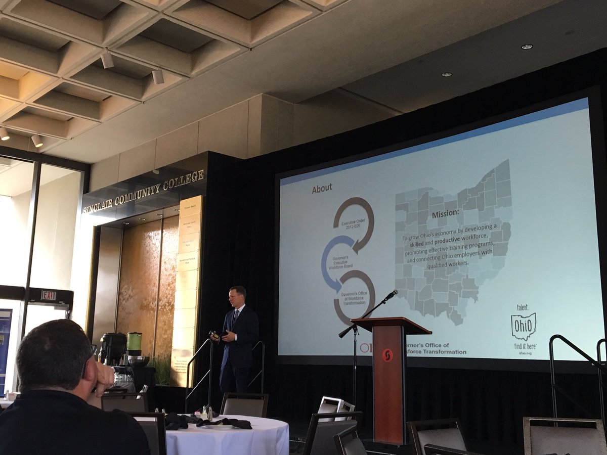 OhioOWT's tweet photo. At @CE_sales #AutomatingAmerica for a discussion of how automation and tech are changing the workplace & future skills needs #OhioWorks https://t.co/qXs7WMYsyx