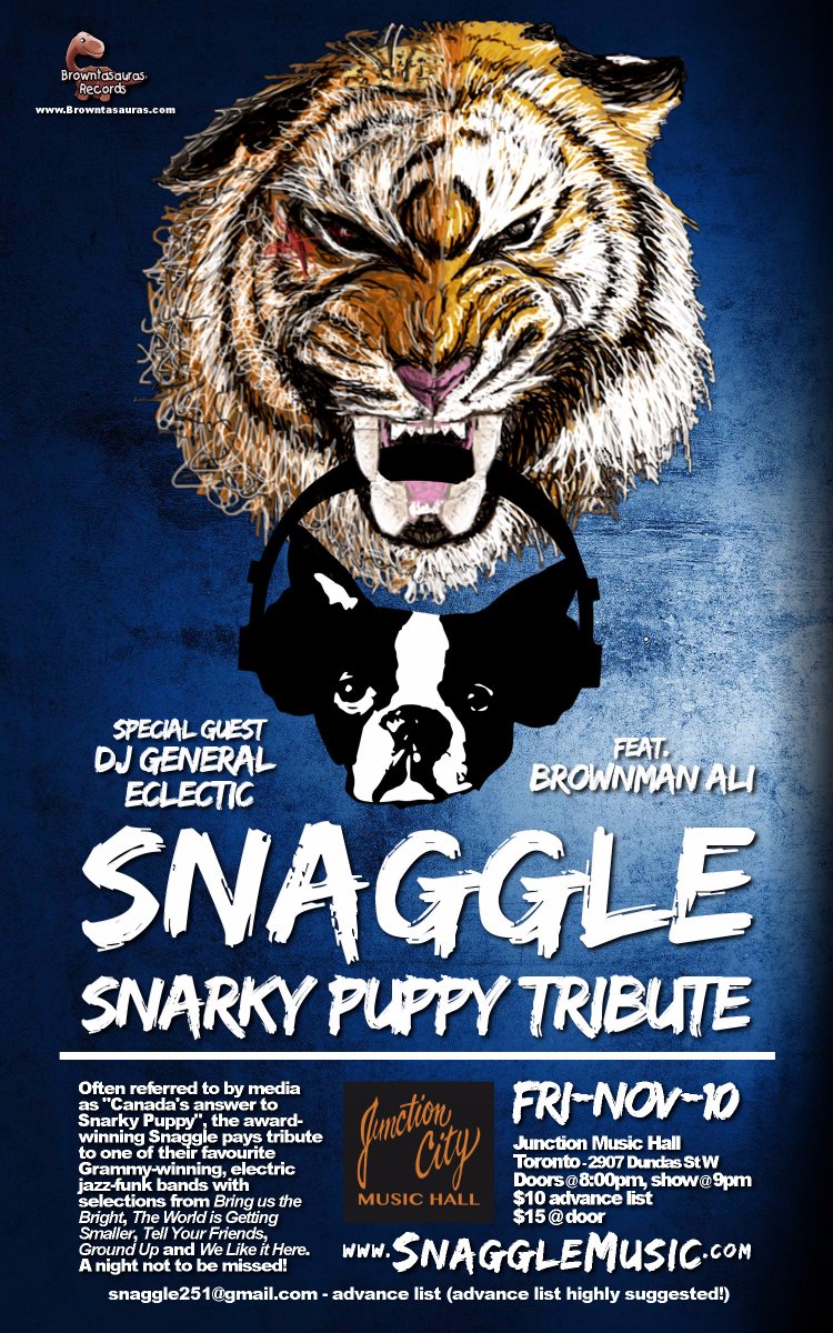 Snaggletunes's tweet photo. Still room on advance list for our Snarky Puppy tribute FRI-NOV-10. Sign up while you can! https://t.co/vho3waKaGz #snarkypuppy #jazzfunk https://t.co/YbnJZx0t0o