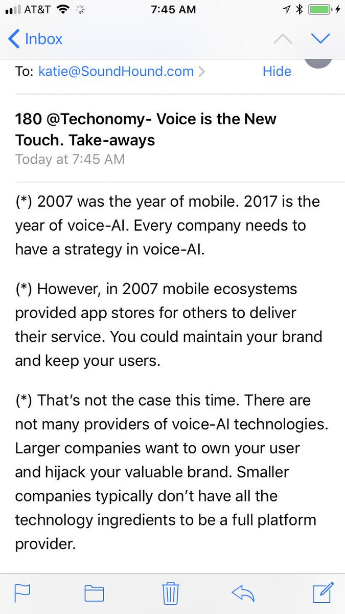 KatieMc___'s tweet image. Key points from my talk re Voice AI - #techonomy17 @Houndify @HoundApp