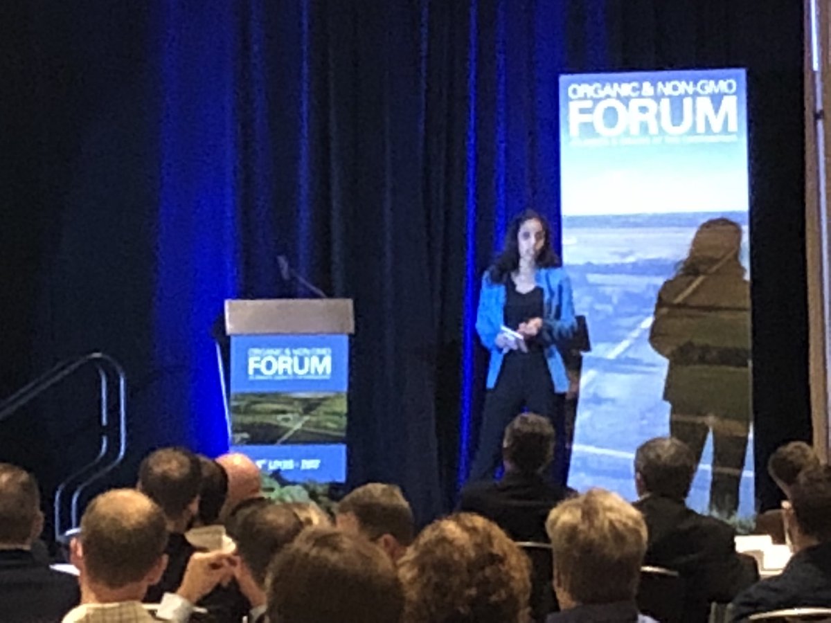 YieldOrganic's tweet photo. Kellee James with #Mercaris @ONGforum talking about #organic feed market. #ONGF17 #YieldOrganic https://t.co/AoX9gAWoAt