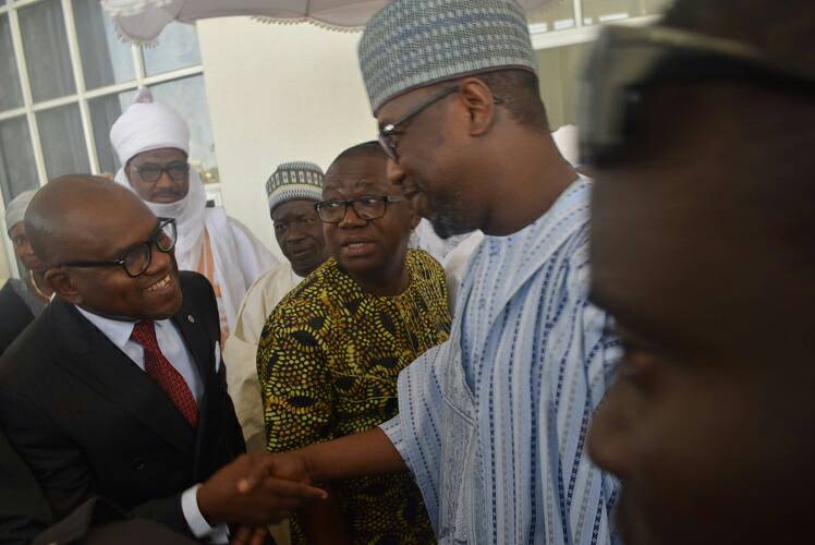 Mr. Peter Ashade; MD, Africa Prudential Plc exchange pleasantries with Dr. Abubakar Sani Bello; Governor , Niger State. 
#CFNCongress2017