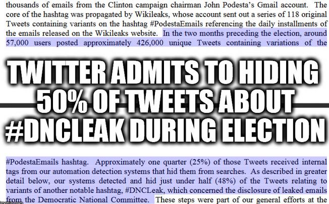LeeCamp's tweet image. Remember when people thought the DNC leaks were being suppressed by Twitter? Well, Twitter just admitted it in a Senate hearing.