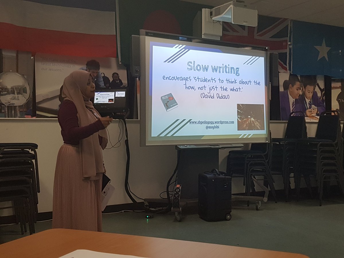Bradders1901's tweet photo. Slow writing... thinking about the how and not just the what to improve writing skills @msybibi #TMLEA https://t.co/JO1eEcxNLR