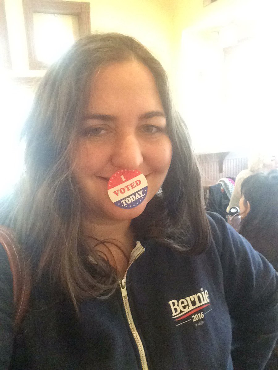 mcbyrne's tweet photo. My vote is my voice today. I vote for all @TheDemocrats like @BernieSanders emailed asking us to do! cc @Alyssa_Milano #votingselfies https://t.co/WKYyexoYgf