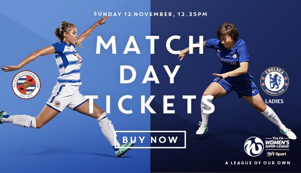 ReadingFCWomen's tweet photo. 4๏ธโฃ days to go until we return to Adams Park! ๐
๐ @ChelseaLFC
๐ WSL1
๐ Sunday 12th November
โฐ Kick Off 12:35pm
๐ https://t.co/M3aybilXyL https://t.co/Vs9nHd8oOU