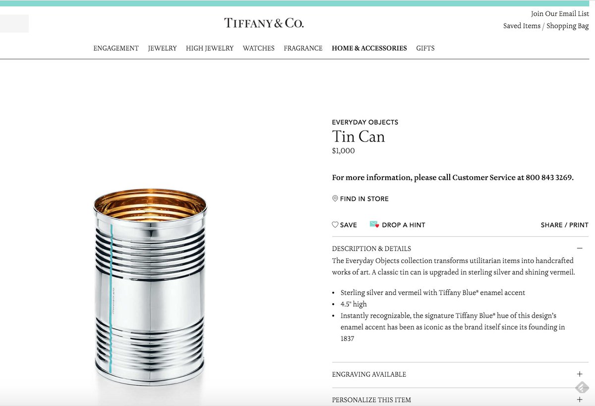 sterling silver tin can tiffany