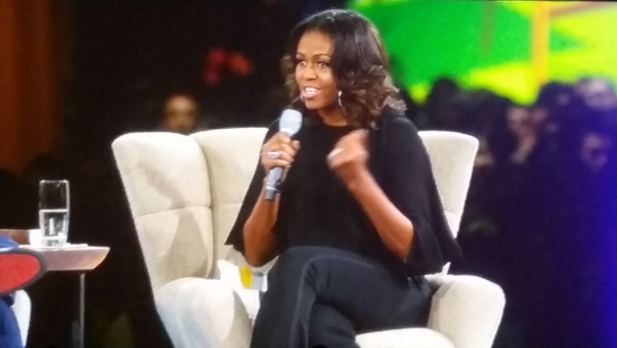hackthehood's tweet photo. "There are kids that are told they don't belong b/c there people hoarding seats. I see the injustice." #challengetech #Df17 #MichelleObama https://t.co/MKALgiaQ2a