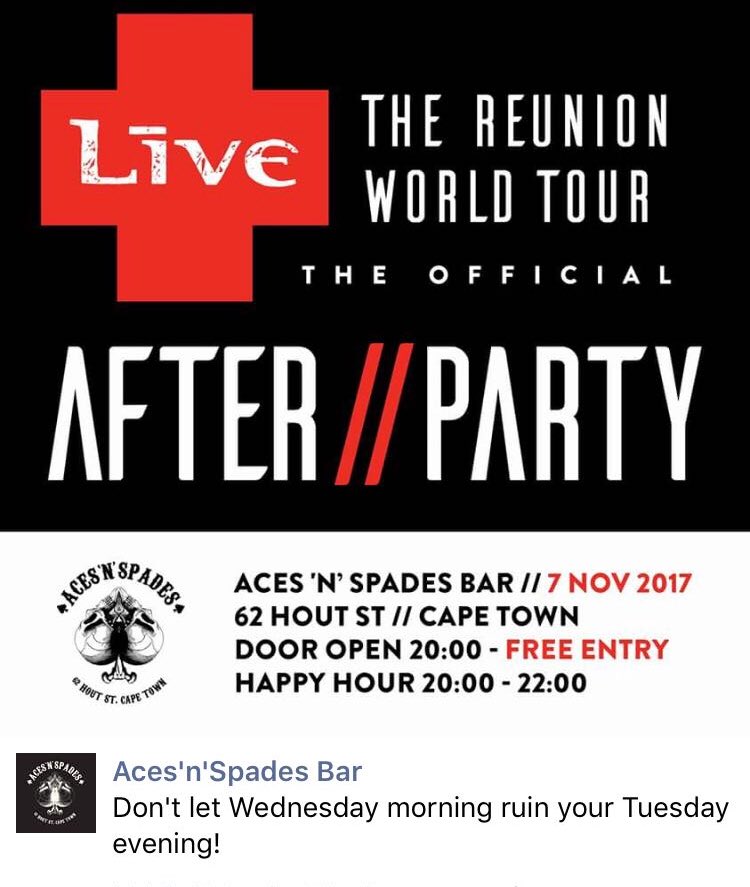 Pssssst Cape Town, pull in ltr 😉🤘🏼🤘🏼🤘🏼#LIVESATour