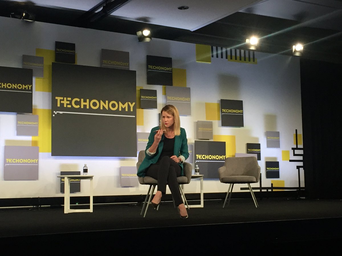 techonomy's tweet image. Wow. @KatieMc___ @Houndify @HoundApp @SoundHound blowing us away with her voice demo. #techonomy17