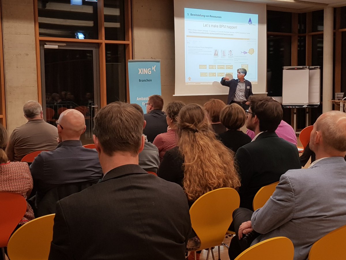 BPMOGmbH's tweet photo. Markus Lohrmann: Let's make #BPM happen! #prozessmanagement @miltenyibiotec #Xing Expertendialog @XING_de #BPMClub https://t.co/wp5Mf4EepM