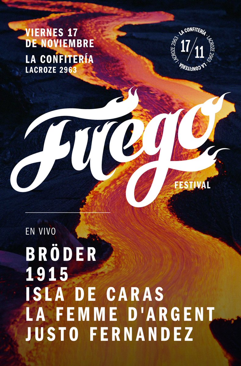 ok_broder's tweet photo. EL 17 DE NOVIEMBRE DESPEDIMOS ESTE AÑAZO CON BRÖDER
EN EL #FUEGOFESTIVAL EN LA CONFITERÍA DE COLEGIALES https://t.co/IpP9cm6wN8