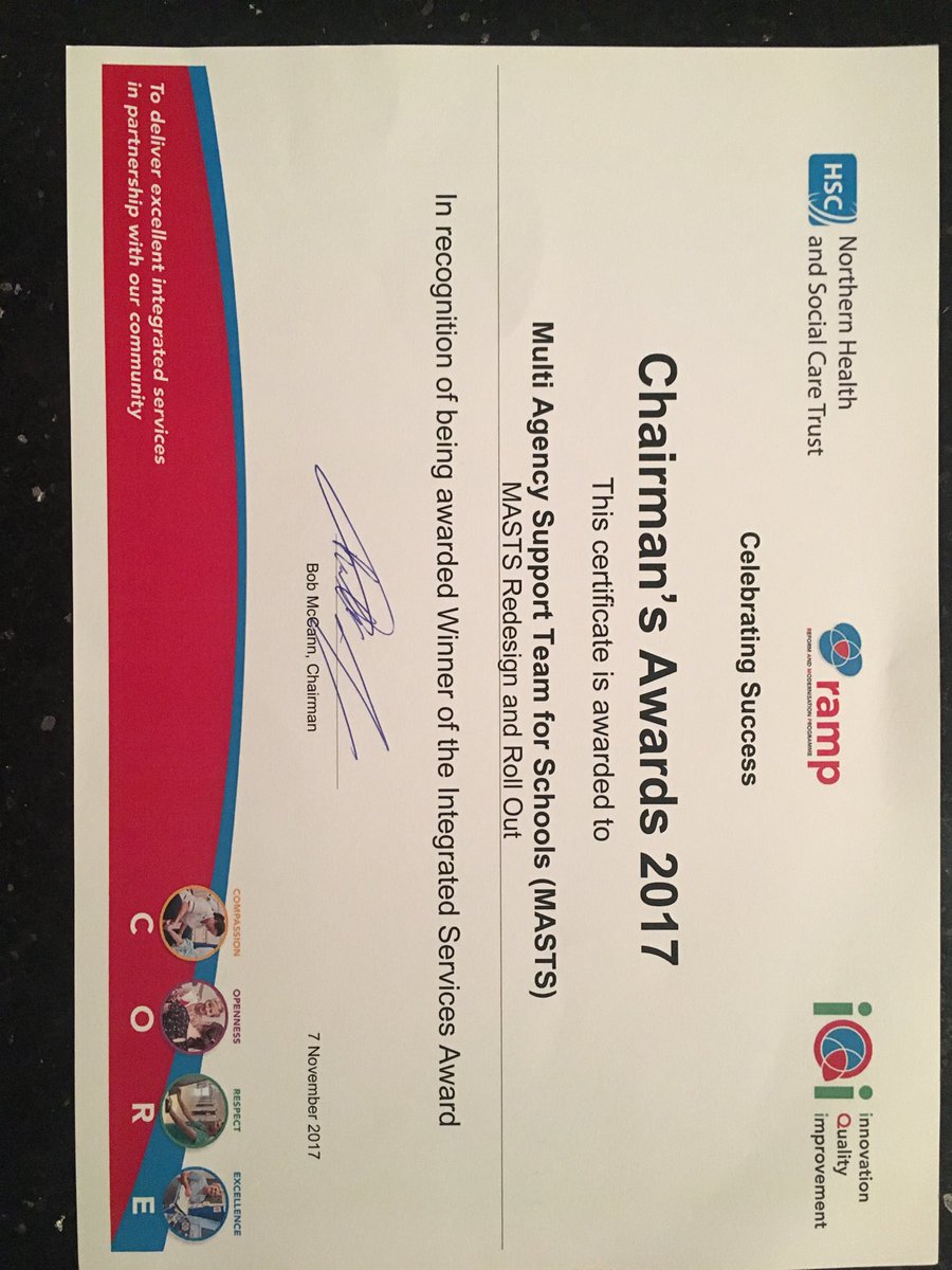 Very proud of all MASTS staff. Lovely recognition for a very dedicated and supportive team #nhsctawards