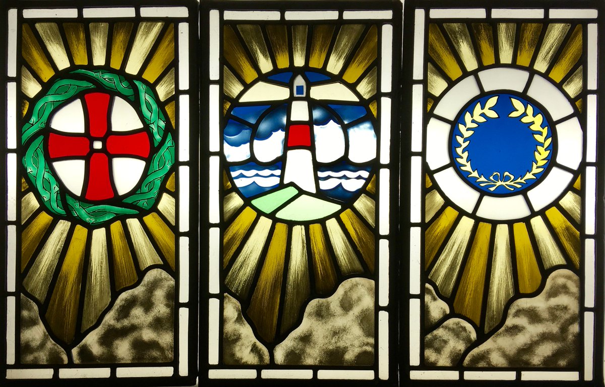 Piotr_Frac's tweet photo. Those three windows are War Memorials panels.
Made in Lead&amp;Light by myself and Marek who did leading . https://t.co/TBUu9nvT0u