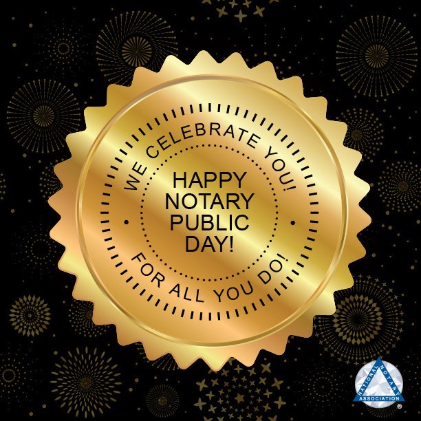 SDLocalNotary's tweet photo. Happy Notary Public Day! #notary #notarypublic #notarypublicday #sandiegonotary #sandiegonotaryservices #sdnotary #notaryagent #mobilenotary https://t.co/UTu5BLRPK7