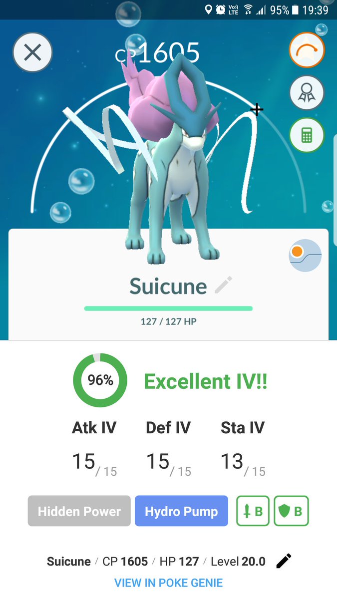 Suicune Pokemon Go Iv Chart