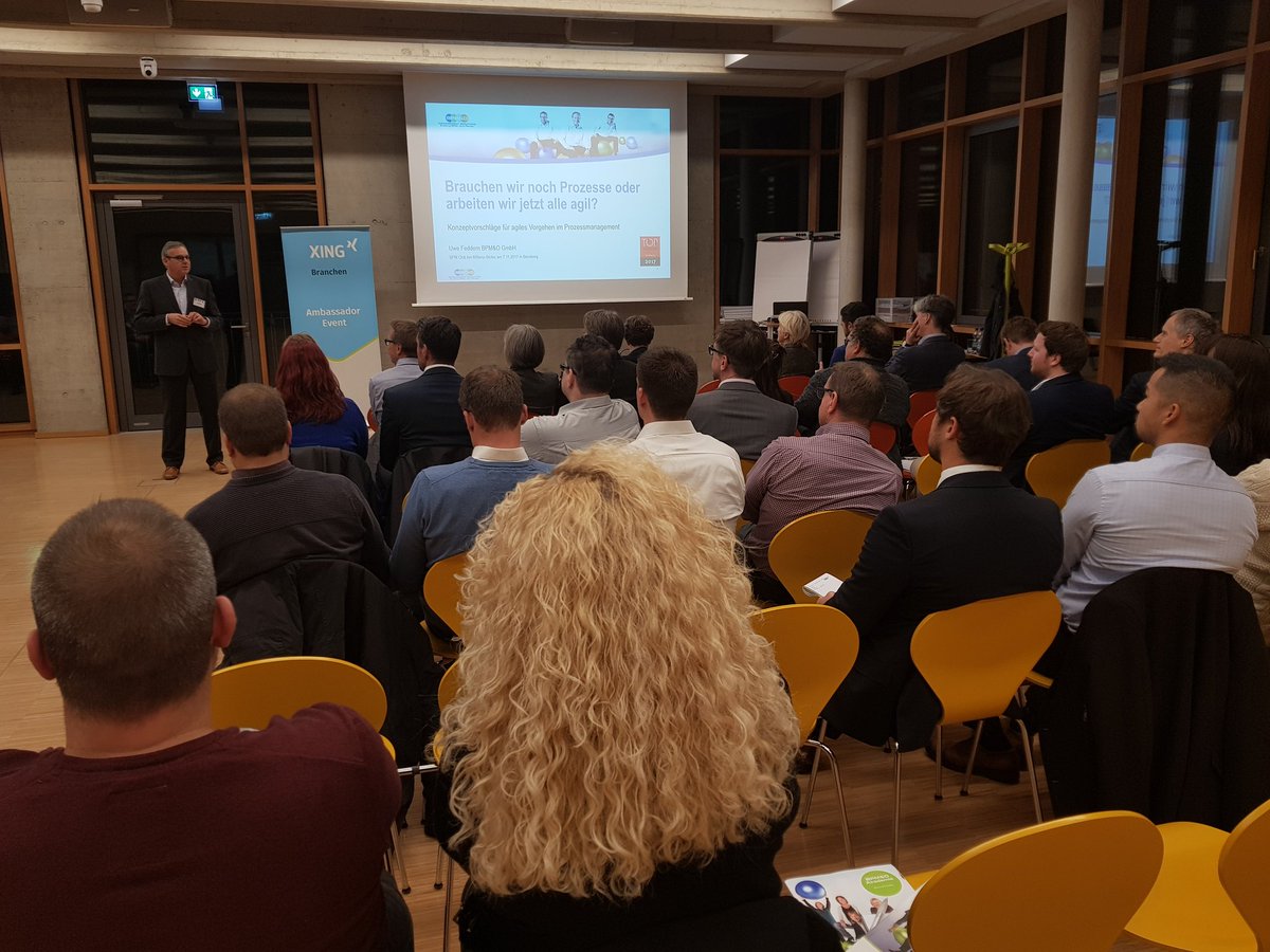 BPMOGmbH's tweet photo. Uwe Feddern: Brauchen wir noch Prozesse oder sind wir alle agil? #prozessmanagement #BPMClub @UweFeddernBPMO #Xing Expertendialog @XING_de https://t.co/imIL4YxGf9