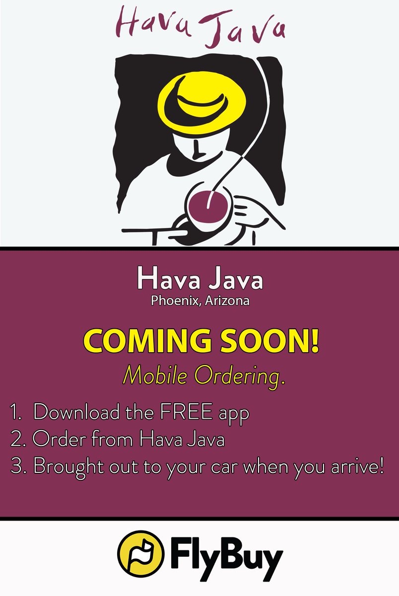 FlyBuyApp's tweet image. For those coffee lovers in Phoenix, we got a little surprise for you..

Pretty soon, you can get your favorite coffee from Have Java faster!