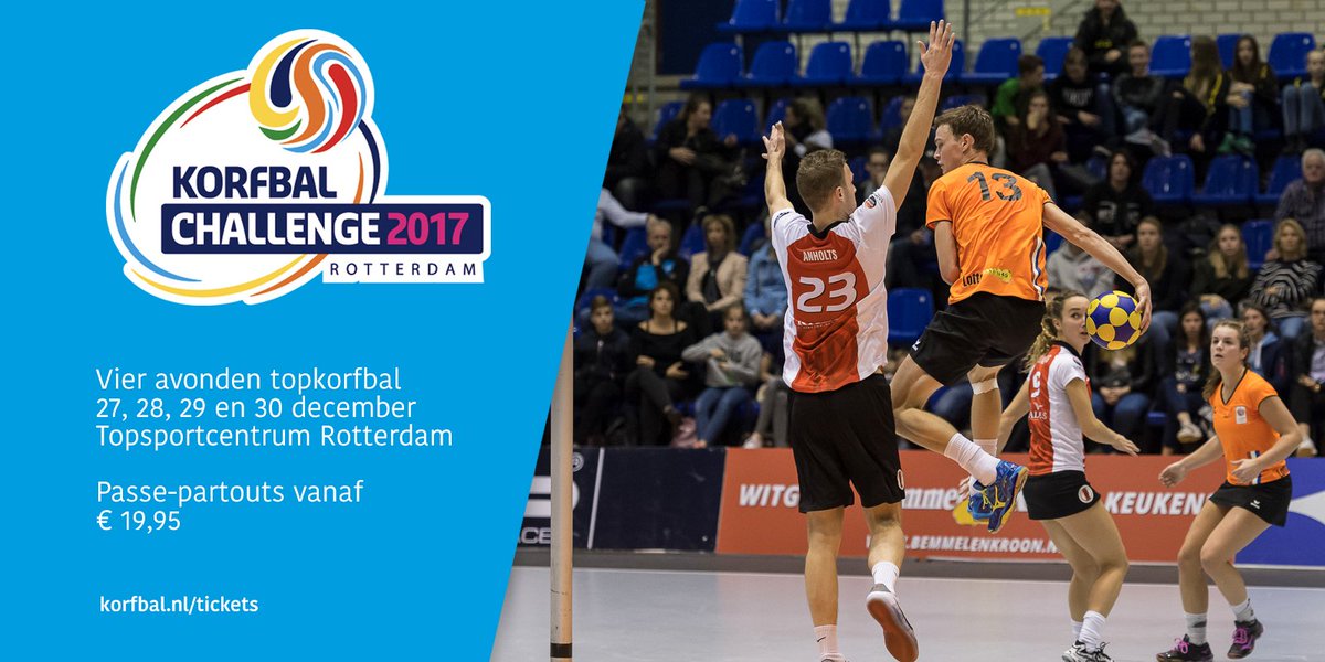 Je kunt vandaag en morgen nog profiteren van 35% korting op jouw passe-partout voor de Korfbal Challenge! bit.ly/2fZRIcO #KC17