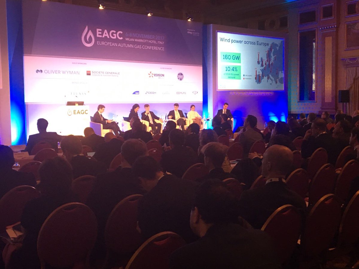 #Gas &amp; #renewables:Partners or competitors? #EAGC <a href="/Woodmac/">Andrew Macdonald</a> chairing a great discussion <a href="/snam/">Snam</a> @Shell_NatGas <a href="/WindEurope/">Wind in Europe</a> <a href="/SolarPowerEU/">SolarPower Europe</a> &amp;Edison