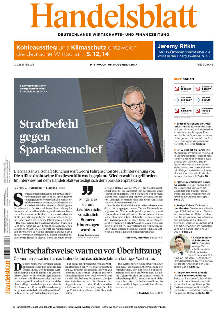 handelsblatt's tweet photo. Ist Fahrenschons #Wiederwahl als #DSVG-Präsident in Gefahr? Das und mehr lesen Sie heute schon im neuen #epaper: https://t.co/IOOgorcThL https://t.co/6WmSByFE6k