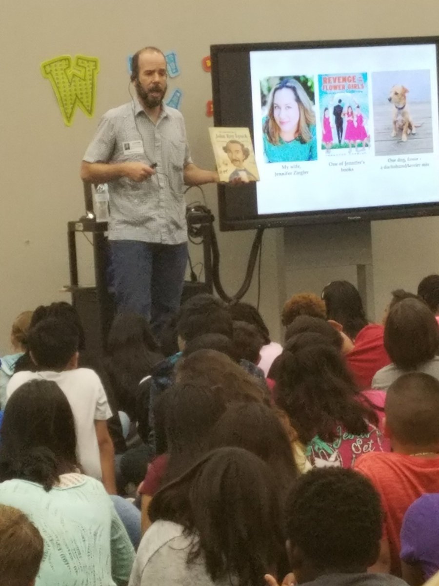 MrsCutshall's tweet photo. Author, Chris Barton @Bartography visiting @KirkElementary 3, 4 &amp; 5 graders. What a great day! #kirkroar https://t.co/pVBdodwlww https://t.co/asMrbZVLpr