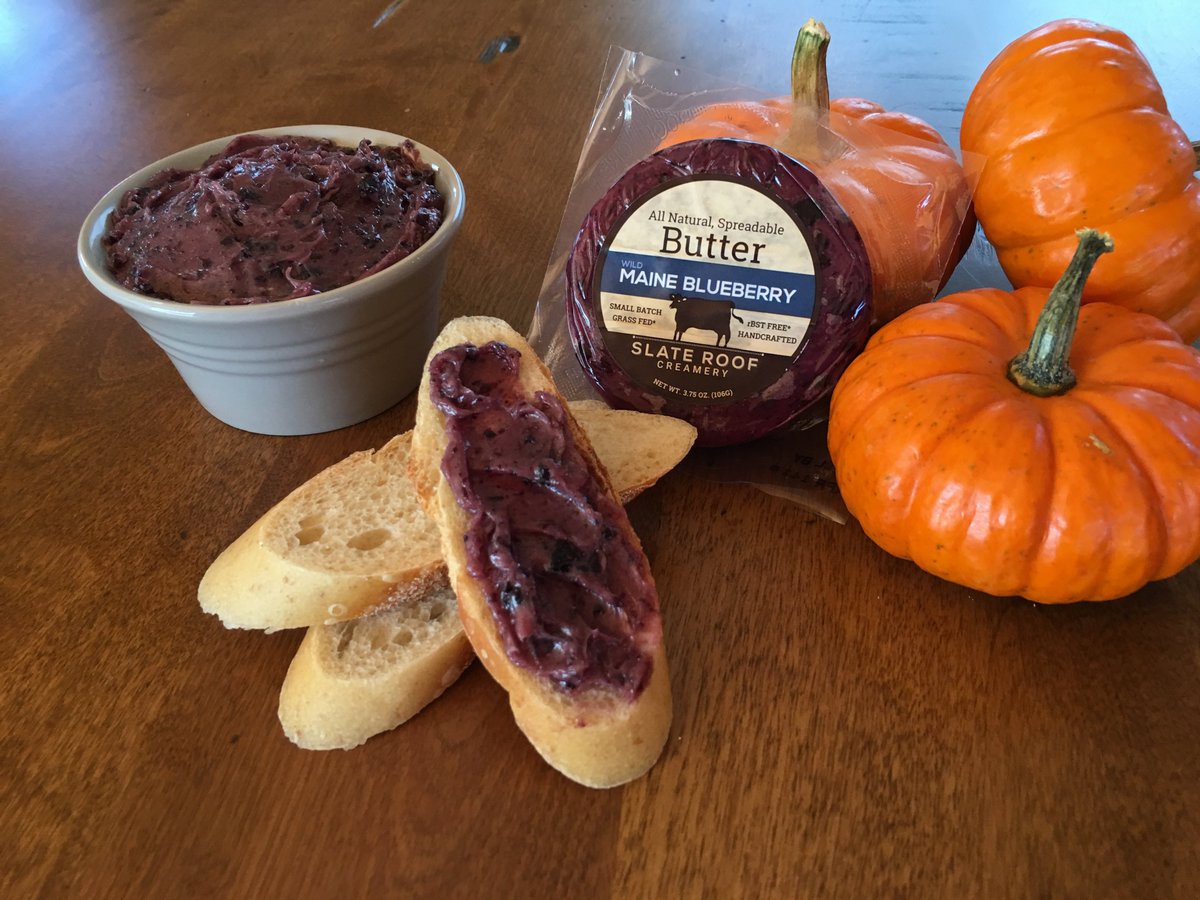 Wild Maine Blueberry Butter, creamy #grassfed butter with flavor packed, antioxidant rich, wild #Maine blueberries. Great any time of day.