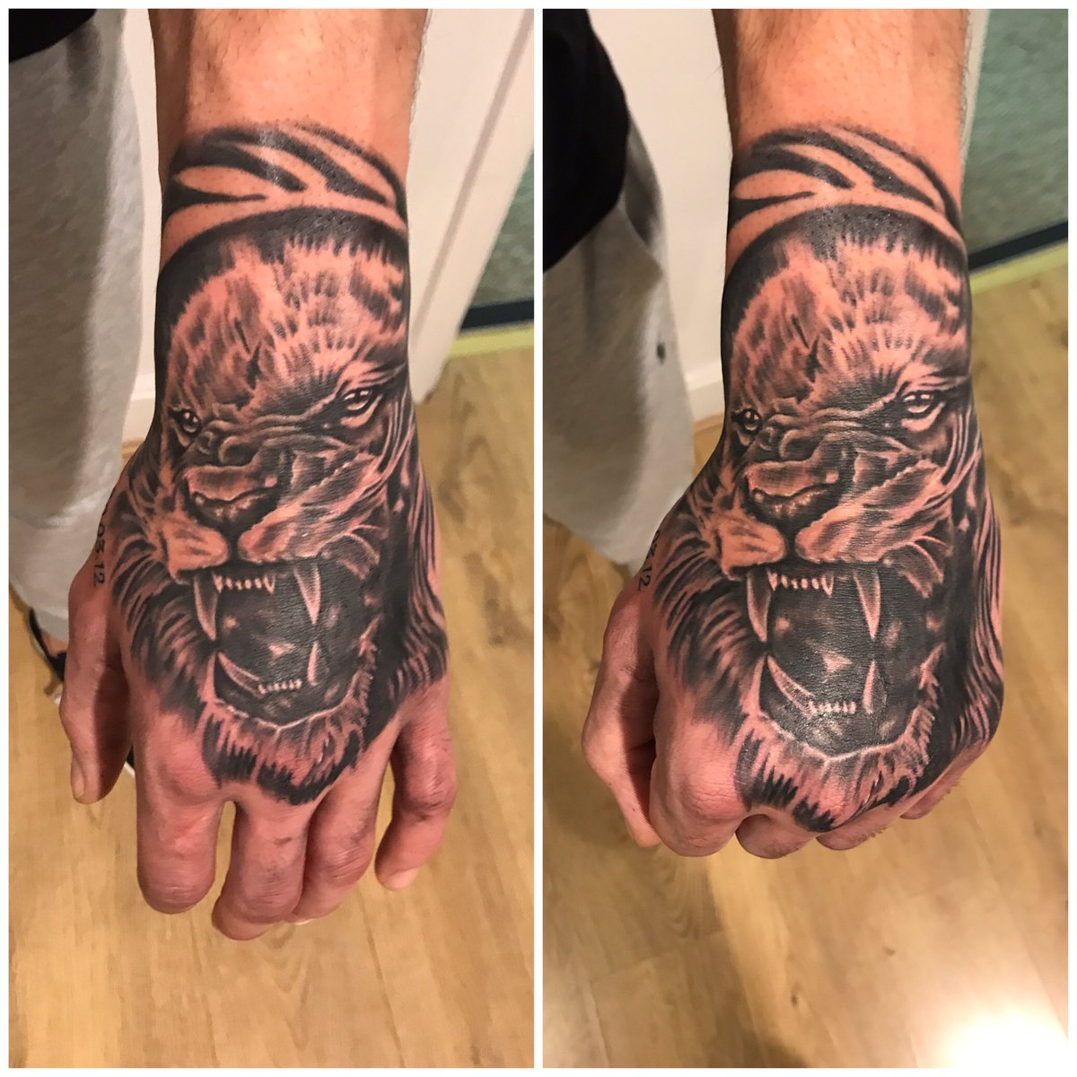InkKingsUK's tweet photo. Today's work @inkkingsuk 👊🏾 if you know me you will know how much I love this 👑 #inkkings #tattoostudio #surrey #uk #lionking #handtattoo https://t.co/SYNcSuWigr