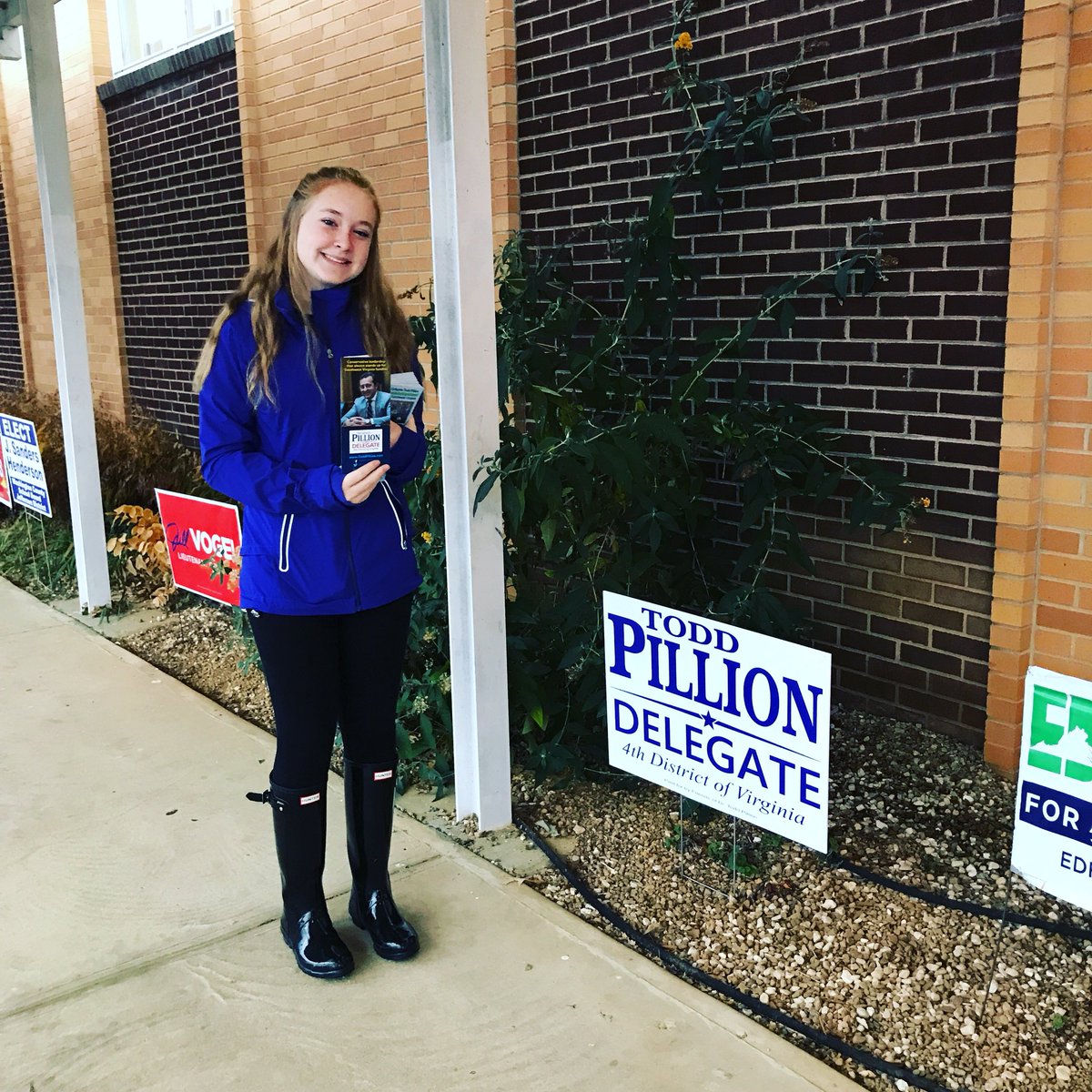 amandapillion's tweet photo. Virginia and I were out early working the polls for Todd this morning. Get out and vote! https://t.co/SPhLSHM4Wo