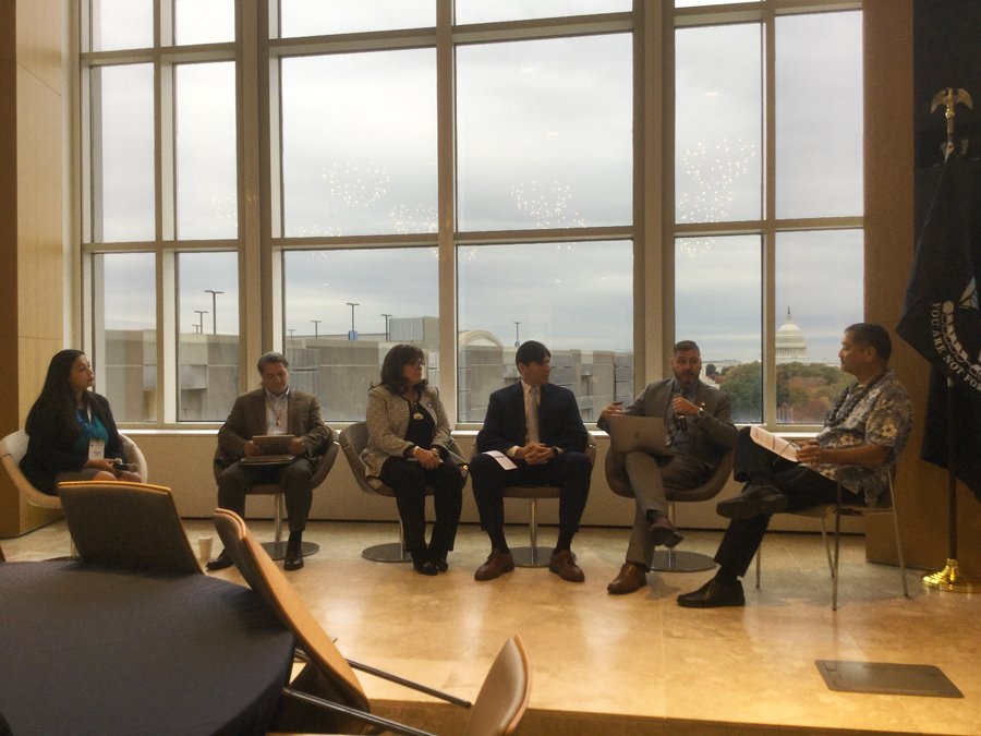 ncaied's tweet photo. .@NCAIED’s talks Native Economic Devel on #NACA2017 panel w/ leaders from @NAFOAORG @NCAI1944 @NIGA1985 @Native8a &amp; as @cjlpratte moderated. https://t.co/hM1A3rnwz3