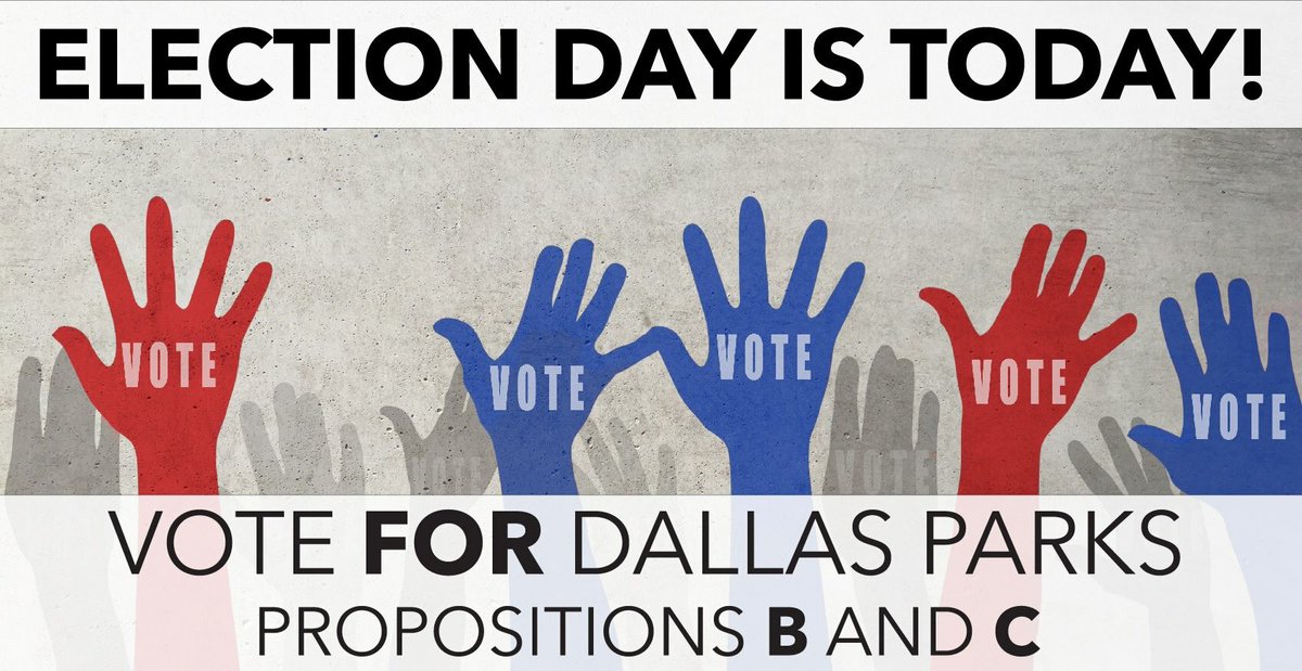 NorthavenTrail's tweet photo. Vote today to #FundParks in @dallasbond2017! Vote for Propositions B and C! https://t.co/NpxTs3E1tM